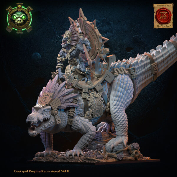 Citlallicue, Cipactli Heroine on Deinosuchus - Lost Kingdom - wydruk 3D