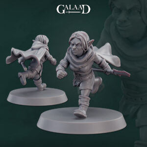 Female Goblin Running Spear