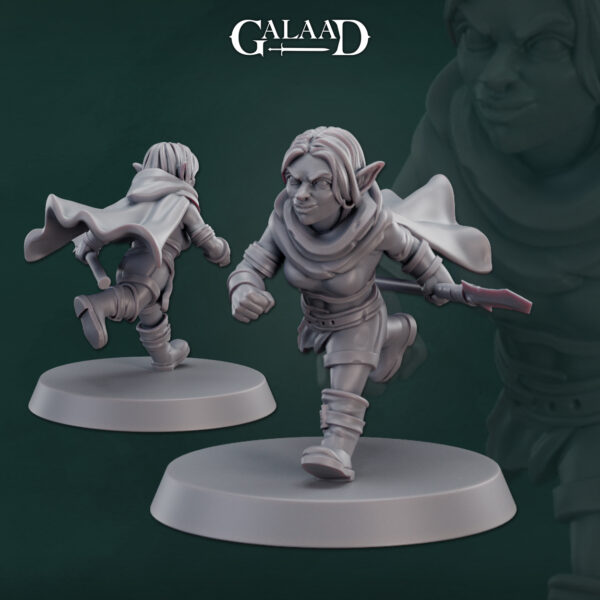 Female Goblin Running Spear