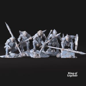 Warriors With Spear And Shield - x5