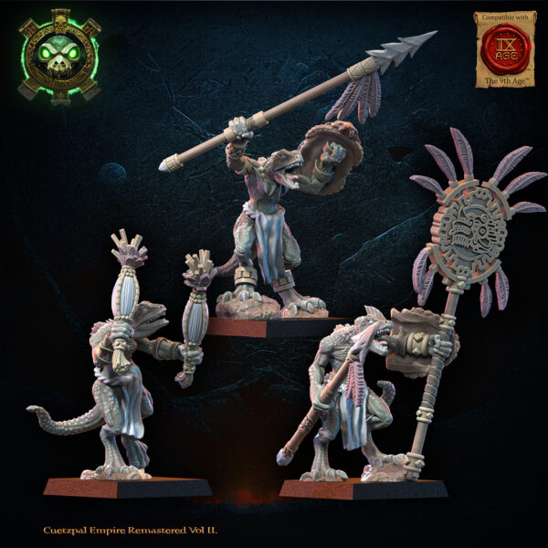 Cuetzpalli Regiment with spears CG  - Lost Kingdom - wydruk 3D