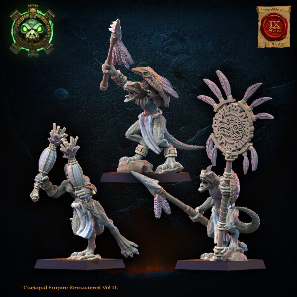 Cuetzpalli Regiment with spears CG  - Lost Kingdom - wydruk 3D