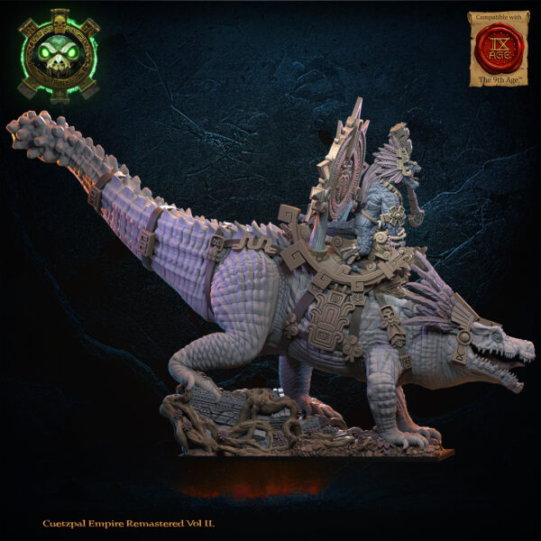 Citlallicue, Cipactli Heroine on Deinosuchus - Lost Kingdom - wydruk 3D