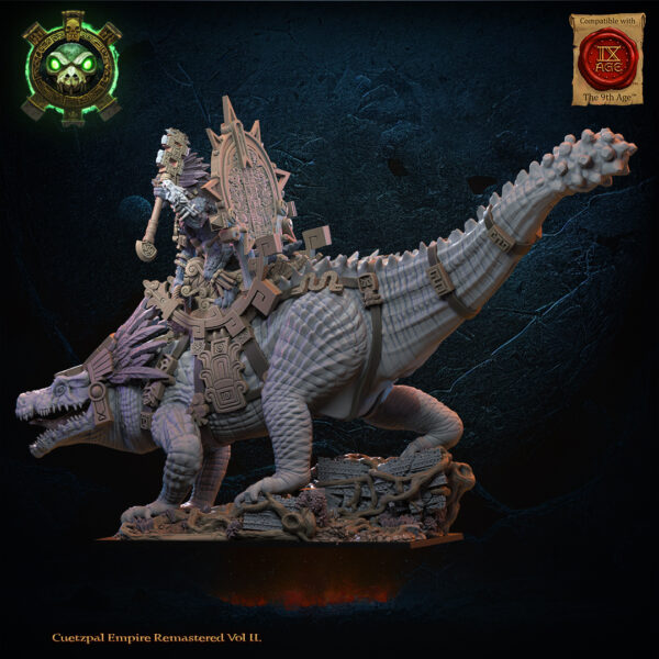 Citlallicue, Cipactli Heroine on Deinosuchus - Lost Kingdom - wydruk 3D