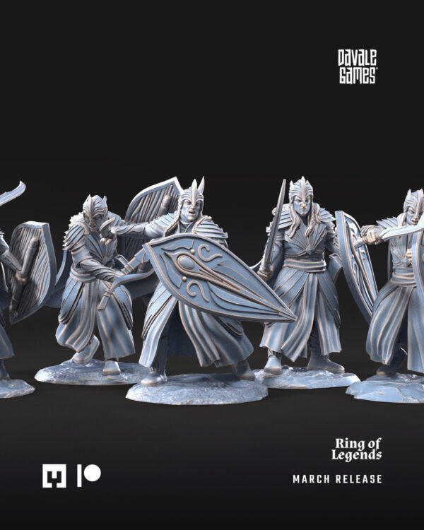Galanthir elves with sword and shield - 6x