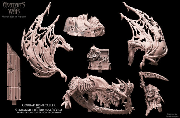Orc Necromancer on Abyssal Wyrm - x1