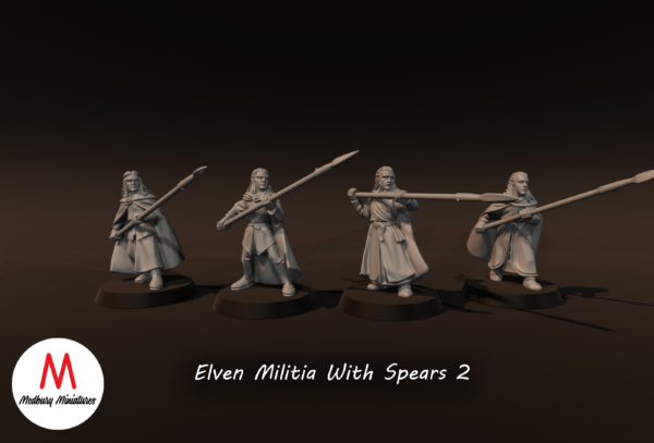 Elven Militia with spears - x4
