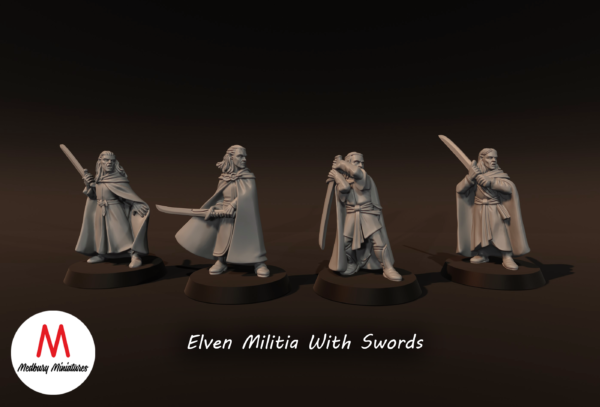 Elven Militia with swords - x4