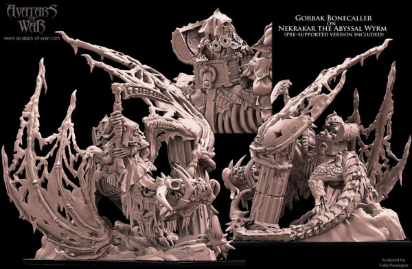 Orc Necromancer on Abyssal Wyrm - x1