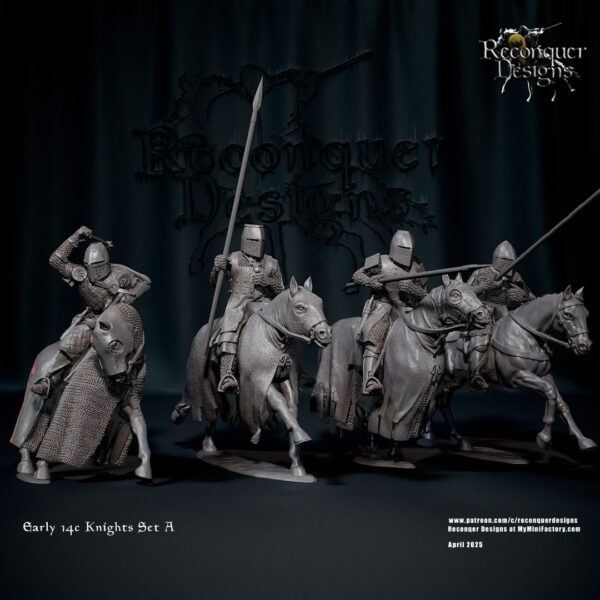 Early 14c Knights Set A Mounted - x1