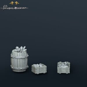 Wyrdstone barrel and crate - x1